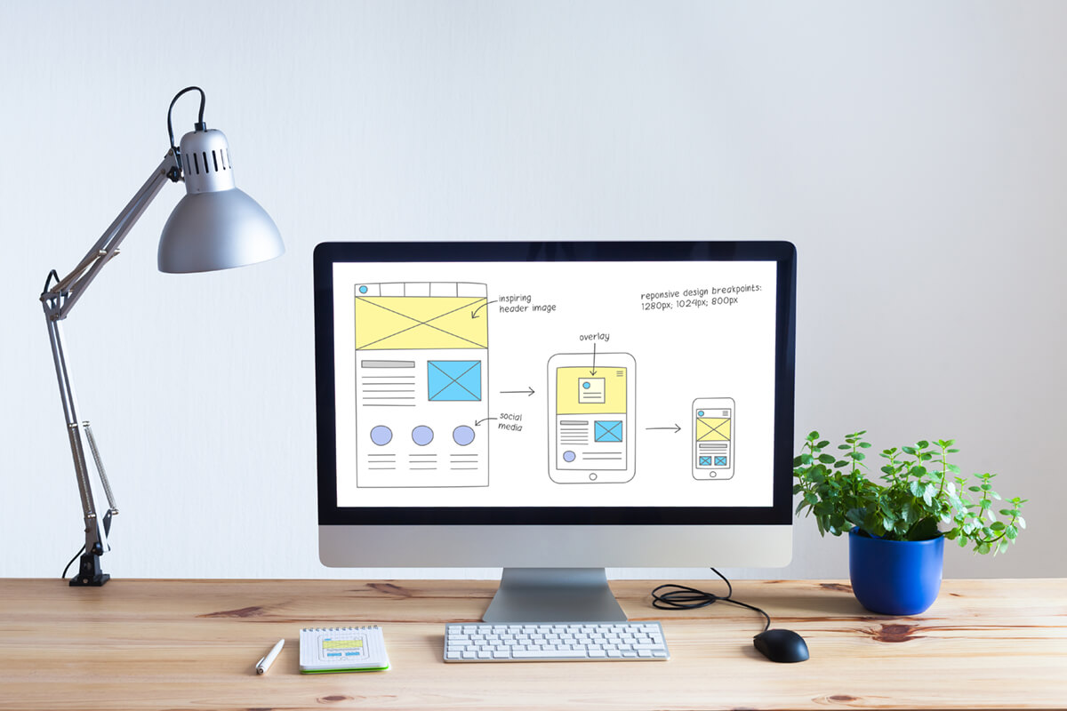 Web design wireframing.